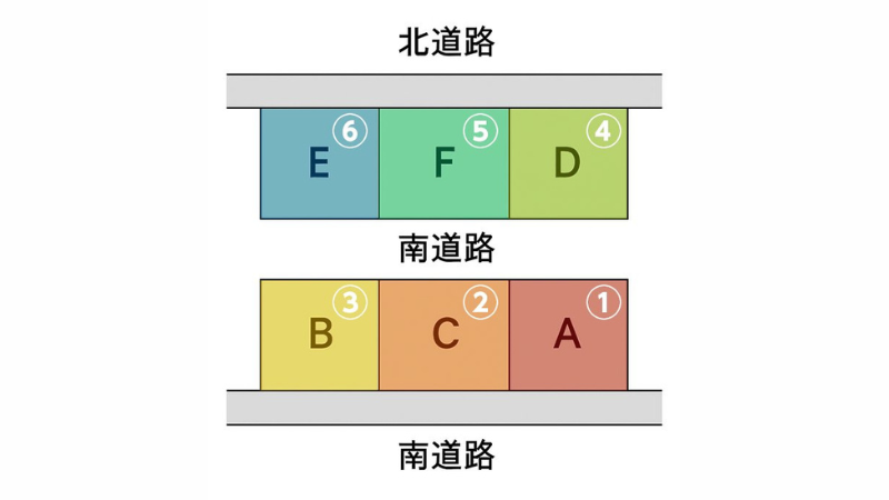 まず問題です。この分譲地、どの土地から売れていくと思いますか？