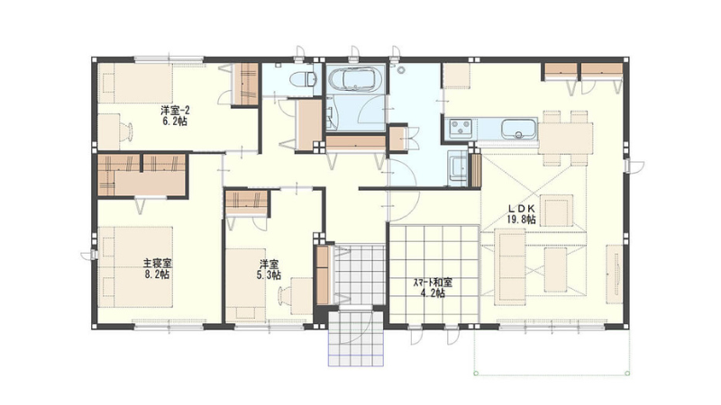 実例④：4LDKを成立させた間取り