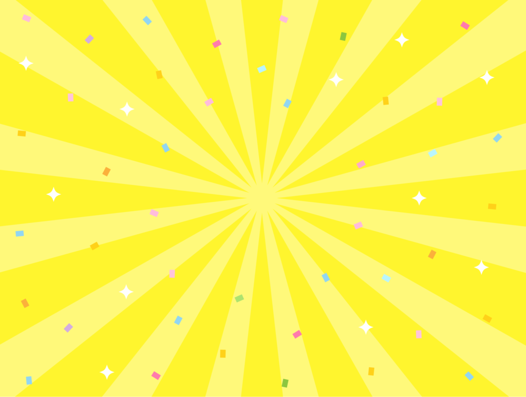 紙吹雪が舞う黄色の背景