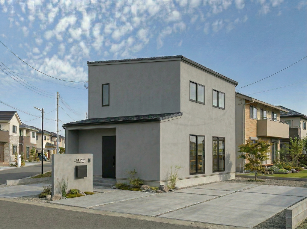 30坪で二世帯住宅間取りの二階建て外観アフター