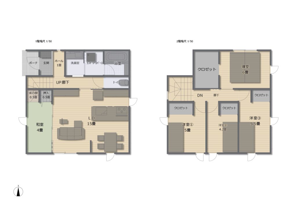 30坪で二世帯住宅間取りビフォー