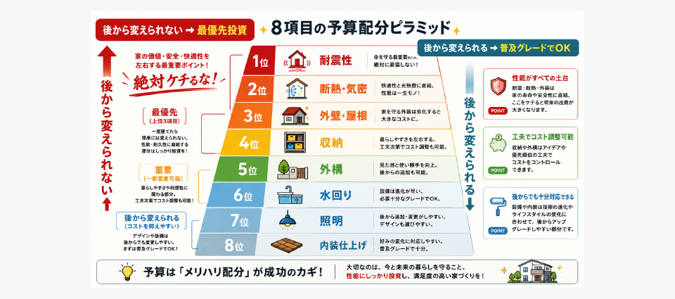 建築士が教える予算配分の優先順位