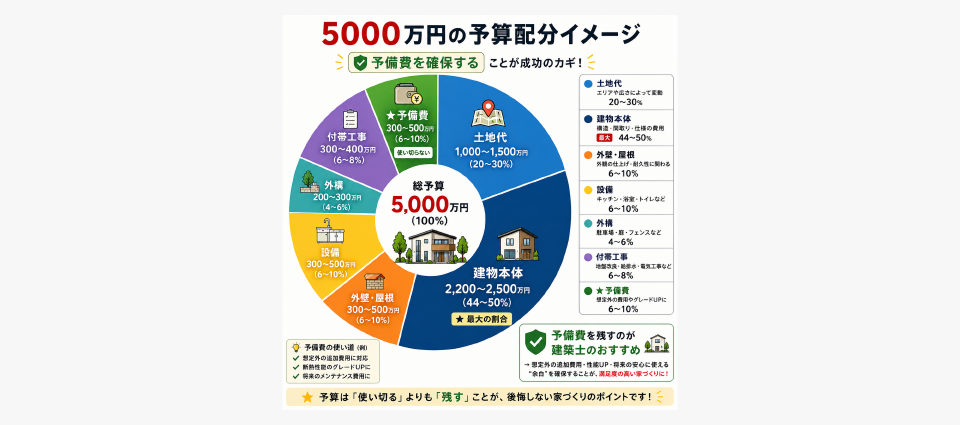5000万円の具体的な配分例
