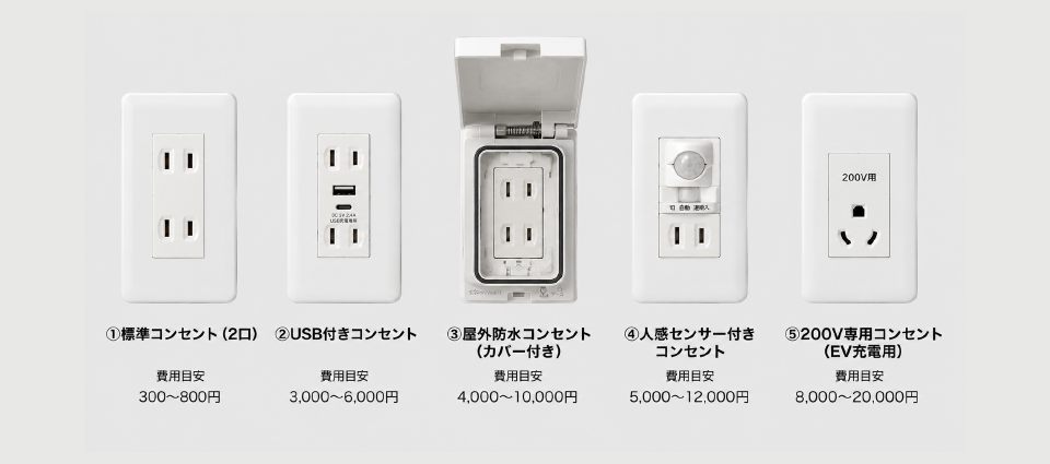 玄関に設置できるコンセントの種類