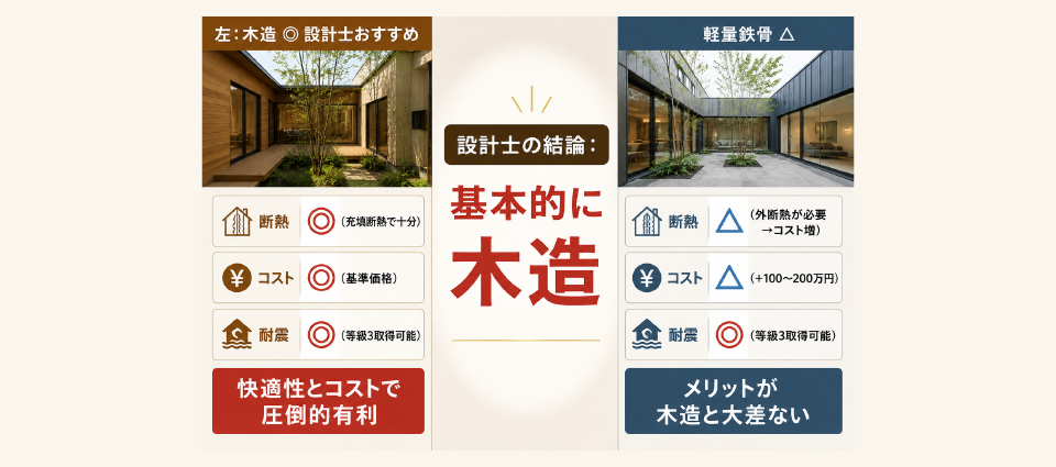 軽量鉄骨はやめとけ？──建築士の結論は「基本的に木造」