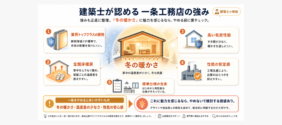逆に、建築士が認める一条工務店の強み