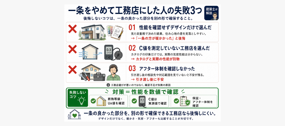 一条工務店をやめて工務店にした人が陥りがちな失敗