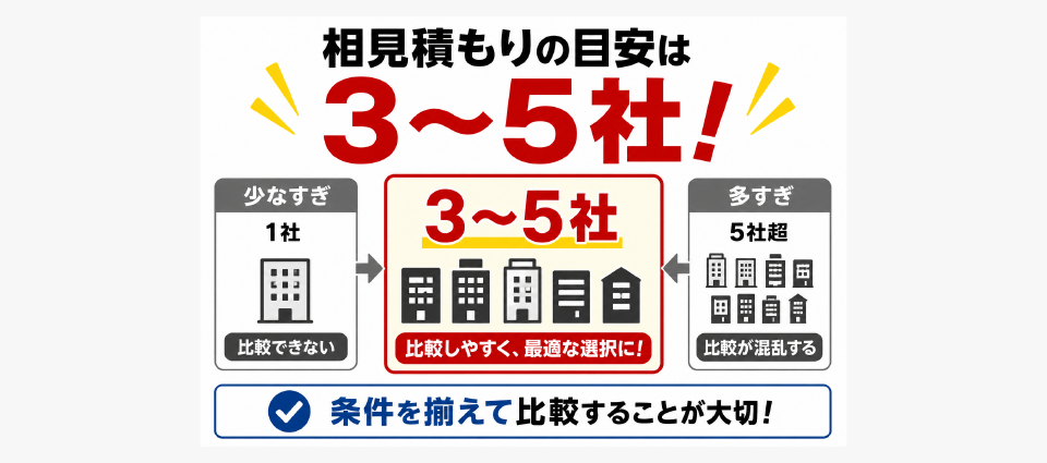 相見積もりは3〜5社が目安