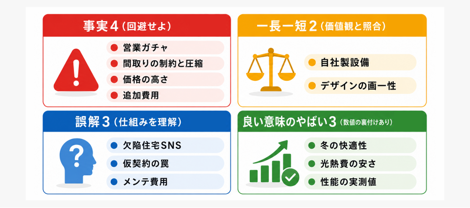 まとめ｜一条工務店「やばい」の大半は構造の裏返し。残るリスクは運任せにしない