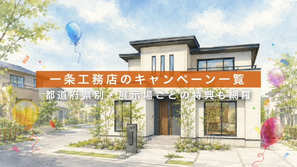 【2026年7月最新】一条工務店のキャンペーン一覧｜都道府県別・展示場ごとの特典も網羅