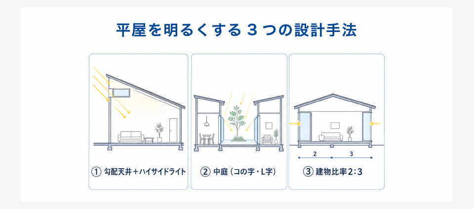 平屋は家の中心が暗くなりやすい
