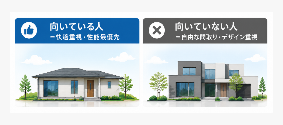 一条工務店の平屋が向いている人・向いていない人
