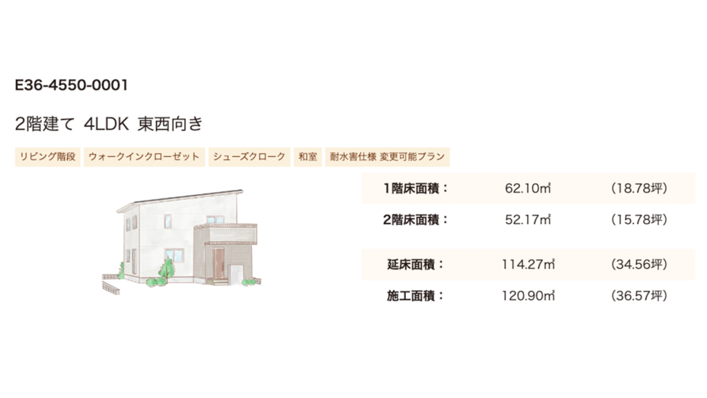 東西向きの2階建て4LDK　説明