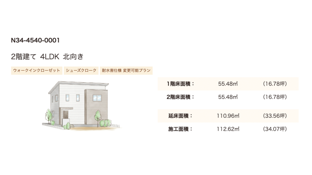 北向きの2階建て4LDK　説明