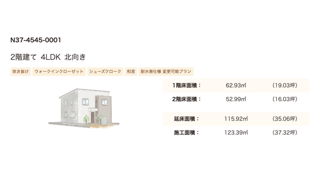 北向きの2階建て4LDK　説明